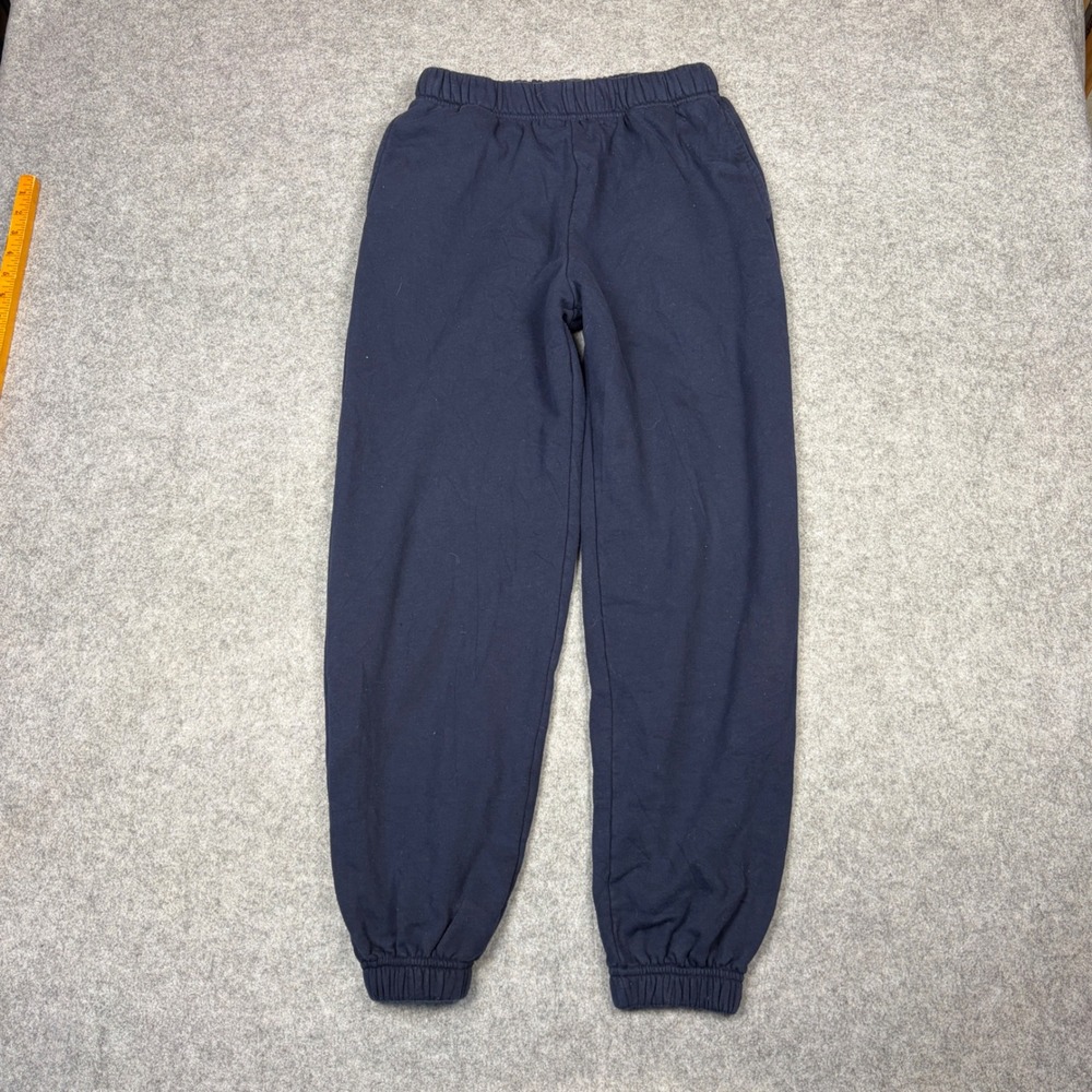 Garage Navy Blue Fleece Joggers Sweatpants High Rise Small